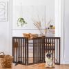 imageBest Choice Products 315in 3Panel Freestanding Wooden Pet Gate wWalk Through Door Adjustable Pen Support Feet  EspressoEspresso