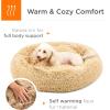 imageBest Choice Products 36in Dog Bed SelfWarming Plush Shag Fur Donut Calming Pet Bed Cuddler wWaterResistant Lining Raised Rim  GrayBrown