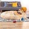imageBest Choice Products 36in Dog Bed SelfWarming Plush Shag Fur Donut Calming Pet Bed Cuddler wWaterResistant Lining Raised Rim  GrayBrown