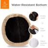 imageBest Choice Products 36in Dog Bed SelfWarming Plush Shag Fur Donut Calming Pet Bed Cuddler wWaterResistant Lining Raised Rim  GrayBrown