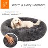 imageBest Choice Products 36in Dog Bed SelfWarming Plush Shag Fur Donut Calming Pet Bed Cuddler wWaterResistant Lining Raised Rim  GrayGray