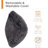 imageBest Choice Products 36in Dog Bed SelfWarming Plush Shag Fur Donut Calming Pet Bed Cuddler wWaterResistant Lining Raised Rim  GrayGray
