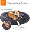 imageBest Choice Products 36in Dog Bed SelfWarming Plush Shag Fur Donut Calming Pet Bed Cuddler wWaterResistant Lining Raised Rim  GrayGray