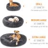 imageBest Choice Products 36in Dog Bed SelfWarming Plush Shag Fur Donut Calming Pet Bed Cuddler wWaterResistant Lining Raised Rim  GrayGray