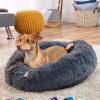 imageBest Choice Products 36in Dog Bed SelfWarming Plush Shag Fur Donut Calming Pet Bed Cuddler wWaterResistant Lining Raised Rim  GrayGray