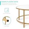 imageBest Choice Products 36in Modern Round Tempered Glass Accent Side Coffee Table for Living Room Dining Room Tea Home Dcor wMetal Frame NonMarring Foot Caps  BlackBronze Gold