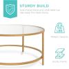 imageBest Choice Products 36in Modern Round Tempered Glass Accent Side Coffee Table for Living Room Dining Room Tea Home Dcor wMetal Frame NonMarring Foot Caps  BlackBronze Gold