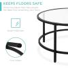 imageBest Choice Products 36in Modern Round Tempered Glass Accent Side Coffee Table for Living Room Dining Room Tea Home Dcor wMetal Frame NonMarring Foot Caps  BlackBlack