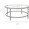 imageBest Choice Products 36in Modern Round Tempered Glass Accent Side Coffee Table for Living Room Dining Room Tea Home Dcor wMetal Frame NonMarring Foot Caps  BlackGrey