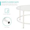 imageBest Choice Products 36in Modern Round Tempered Glass Accent Side Coffee Table for Living Room Dining Room Tea Home Dcor wMetal Frame NonMarring Foot Caps  BlackWhite