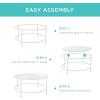 imageBest Choice Products 36in Modern Round Tempered Glass Accent Side Coffee Table for Living Room Dining Room Tea Home Dcor wMetal Frame NonMarring Foot Caps  BlackWhite