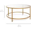 imageBest Choice Products 36in Modern Round Tempered Glass Accent Side Coffee Table for Living Room Dining Room Tea Home Dcor wMetal Frame NonMarring Foot Caps  BlackBronze Gold