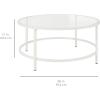 imageBest Choice Products 36in Modern Round Tempered Glass Accent Side Coffee Table for Living Room Dining Room Tea Home Dcor wMetal Frame NonMarring Foot Caps  BlackWhite