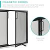 imageBest Choice Products 385x31in 2Door Fireplace Screen Handcrafted Wrought Iron Decorative Mesh Geometric Fire Spark Guard wMagnetic Panels  BlackBlack