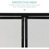 imageBest Choice Products 385x31in 2Door Fireplace Screen Handcrafted Wrought Iron Decorative Mesh Geometric Fire Spark Guard wMagnetic Panels  BlackBlack