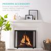 imageBest Choice Products 385x31in 2Door Fireplace Screen Handcrafted Wrought Iron Decorative Mesh Geometric Fire Spark Guard wMagnetic Panels  BlackBlack