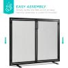 imageBest Choice Products 385x31in 2Door Fireplace Screen Handcrafted Wrought Iron Decorative Mesh Geometric Fire Spark Guard wMagnetic Panels  BlackBlack