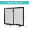 imageBest Choice Products 385x31in 2Door Fireplace Screen Handcrafted Wrought Iron Decorative Mesh Geometric Fire Spark Guard wMagnetic Panels  BlackBlack