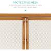 imageBest Choice Products 385x31in 2Door Fireplace Screen Handcrafted Wrought Iron Decorative Mesh Geometric Fire Spark Guard wMagnetic Panels  BlackGold