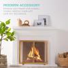 imageBest Choice Products 385x31in 2Door Fireplace Screen Handcrafted Wrought Iron Decorative Mesh Geometric Fire Spark Guard wMagnetic Panels  BlackGold