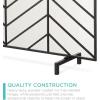 imageBest Choice Products 38x31in Single Panel Handcrafted Wrought Iron Mesh Chevron Fireplace Screen Fire Spark Guard for Living Room Bedroom Dcor wDistressed Antique Finish  PewterSatin Black