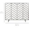 imageBest Choice Products 38x31in Single Panel Handcrafted Wrought Iron Mesh Chevron Fireplace Screen Fire Spark Guard for Living Room Bedroom Dcor wDistressed Antique Finish  PewterPewter