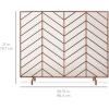 imageBest Choice Products 38x31in Single Panel Handcrafted Wrought Iron Mesh Chevron Fireplace Screen Fire Spark Guard for Living Room Bedroom Dcor wDistressed Antique Finish  PewterCopper