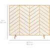 imageBest Choice Products 38x31in Single Panel Handcrafted Wrought Iron Mesh Chevron Fireplace Screen Fire Spark Guard for Living Room Bedroom Dcor wDistressed Antique Finish  PewterGold