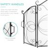 imageBest Choice Products 3Panel 55x33in Solid Wrought Iron SeeThrough Metal Fireplace Screen Spark Guard Safety Protector wDecorative Scroll  CopperBlack