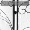 imageBest Choice Products 3Panel 55x33in Solid Wrought Iron SeeThrough Metal Fireplace Screen Spark Guard Safety Protector wDecorative Scroll  CopperBlack