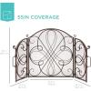 imageBest Choice Products 3Panel 55x33in Solid Wrought Iron SeeThrough Metal Fireplace Screen Spark Guard Safety Protector wDecorative Scroll  CopperCopper