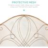 imageBest Choice Products 3Panel 55x33in Solid Wrought Iron SeeThrough Metal Fireplace Screen Spark Guard Safety Protector wDecorative Scroll  CopperGold