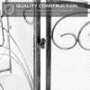 imageBest Choice Products 3Panel 55x33in Solid Wrought Iron SeeThrough Metal Fireplace Screen Spark Guard Safety Protector wDecorative Scroll  CopperPewter