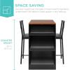 imageBest Choice Products 3Piece 36in Wooden Counter Height Dining Table Set for Kitchen Dining Room wStorage Shelves Metal Frame 2 Barstools  GrayEspresso