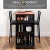 imageBest Choice Products 3Piece 36in Wooden Counter Height Dining Table Set for Kitchen Dining Room wStorage Shelves Metal Frame 2 Barstools  GrayEspresso