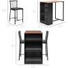 imageBest Choice Products 3Piece 36in Wooden Counter Height Dining Table Set for Kitchen Dining Room wStorage Shelves Metal Frame 2 Barstools  GrayEspresso