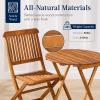 imageBest Choice Products 3Piece Acacia Wood Bistro Set Folding Patio Furniture for Backyard Balcony Deck w 2 Chairs Round Coffee Table Teak Finish  RubyNatural