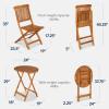 imageBest Choice Products 3Piece Acacia Wood Bistro Set Folding Patio Furniture for Backyard Balcony Deck w 2 Chairs Round Coffee Table Teak Finish  RubyNatural