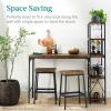 imageBest Choice Products 3Piece Counter Height Dining Set Desk Bar Kitchen Island Table w 2 Stools Wine Rack ampamp Storage Shelves  BlackBlack