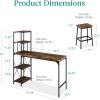 imageBest Choice Products 3Piece Counter Height Dining Set Desk Bar Kitchen Island Table w 2 Stools Wine Rack ampamp Storage Shelves  BlackBrown