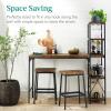 imageBest Choice Products 3Piece Counter Height Dining Set Desk Bar Kitchen Island Table w 2 Stools Wine Rack ampamp Storage Shelves  BlackBrown