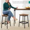 imageBest Choice Products 3Piece Counter Height Dining Set Desk Bar Kitchen Island Table w 2 Stools Wine Rack ampamp Storage Shelves  BlackGrey