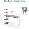 imageBest Choice Products 3Piece Counter Height Dining Set Desk Bar Kitchen Island Table w 2 Stools Wine Rack ampamp Storage Shelves  BlackGrey