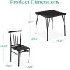 imageBest Choice Products 3Piece Dining Set Modern Dining Table Set Metal and Wood Square Dining Table for Kitchen Dining Room Dinette Breakfast Nook w 2 Chairs  BrownBlack