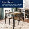 imageBest Choice Products 3Piece Dining Set Modern Dining Table Set Metal and Wood Square Dining Table for Kitchen Dining Room Dinette Breakfast Nook w 2 Chairs  BrownBlack