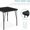 imageBest Choice Products 3Piece Dining Set Modern Dining Table Set Metal and Wood Square Dining Table for Kitchen Dining Room Dinette Breakfast Nook w 2 Chairs  BrownBlack