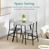 imageBest Choice Products 3Piece MidCentury Modern Round Dining Set Space Saving Dinette for Kitchen Dining Room Small Space wMetal Legs  GrayGrey