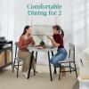 imageBest Choice Products 3Piece MidCentury Modern Round Dining Set Space Saving Dinette for Kitchen Dining Room Small Space wMetal Legs  GrayGrey