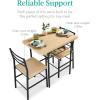 imageBest Choice Products 3Piece Modern Dining Set Space Saving Dinette for Kitchen Dining Room Small Space wSteel Frame Builtin Storage Rack  Medium BrownBlackNaturalBlack