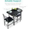 imageBest Choice Products 3Piece Modern Dining Set Space Saving Dinette for Kitchen Dining Room Small Space wSteel Frame Builtin Storage Rack  Medium BrownBlackBlackBlack